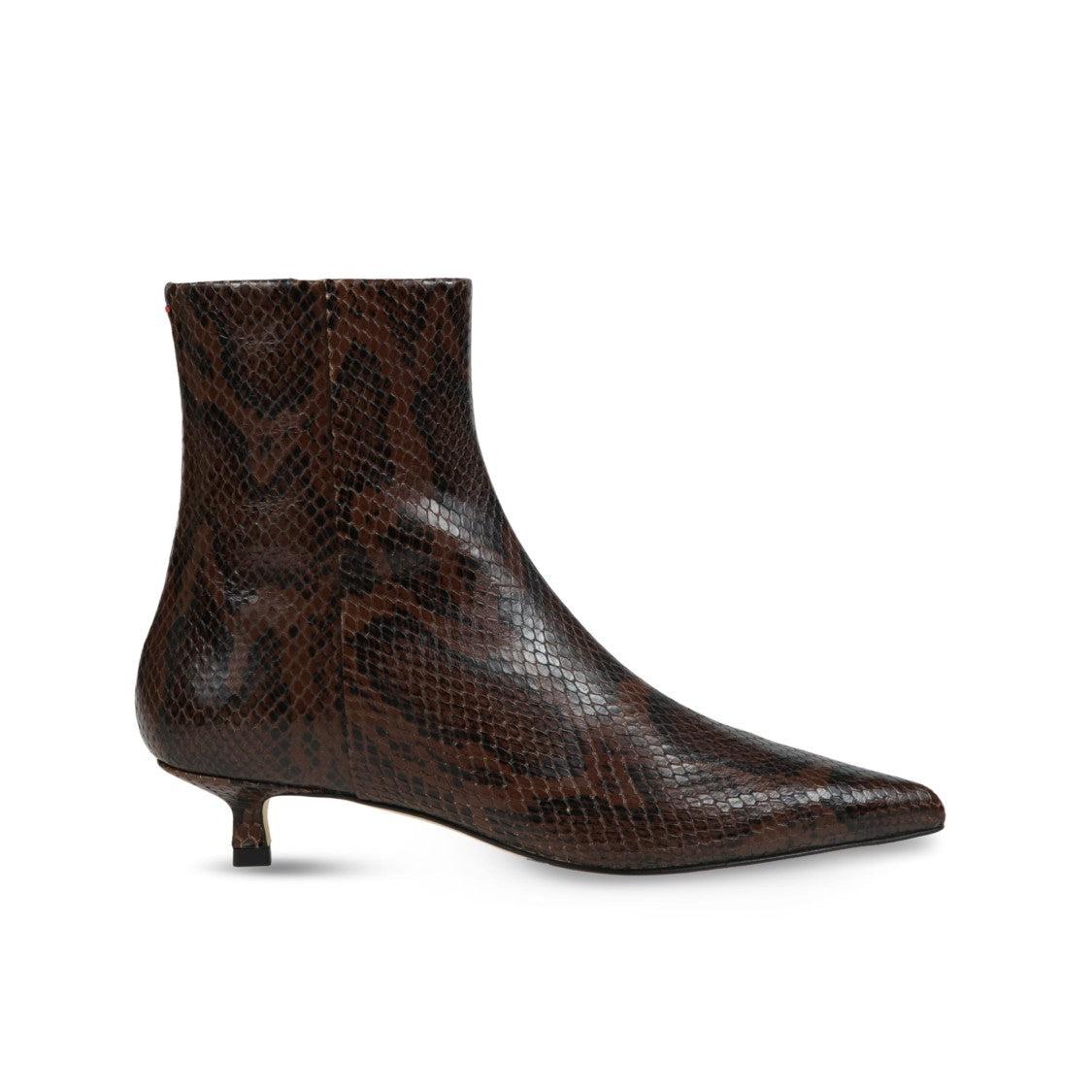 Aeydē Sofie Snake-Print Ankle Boots