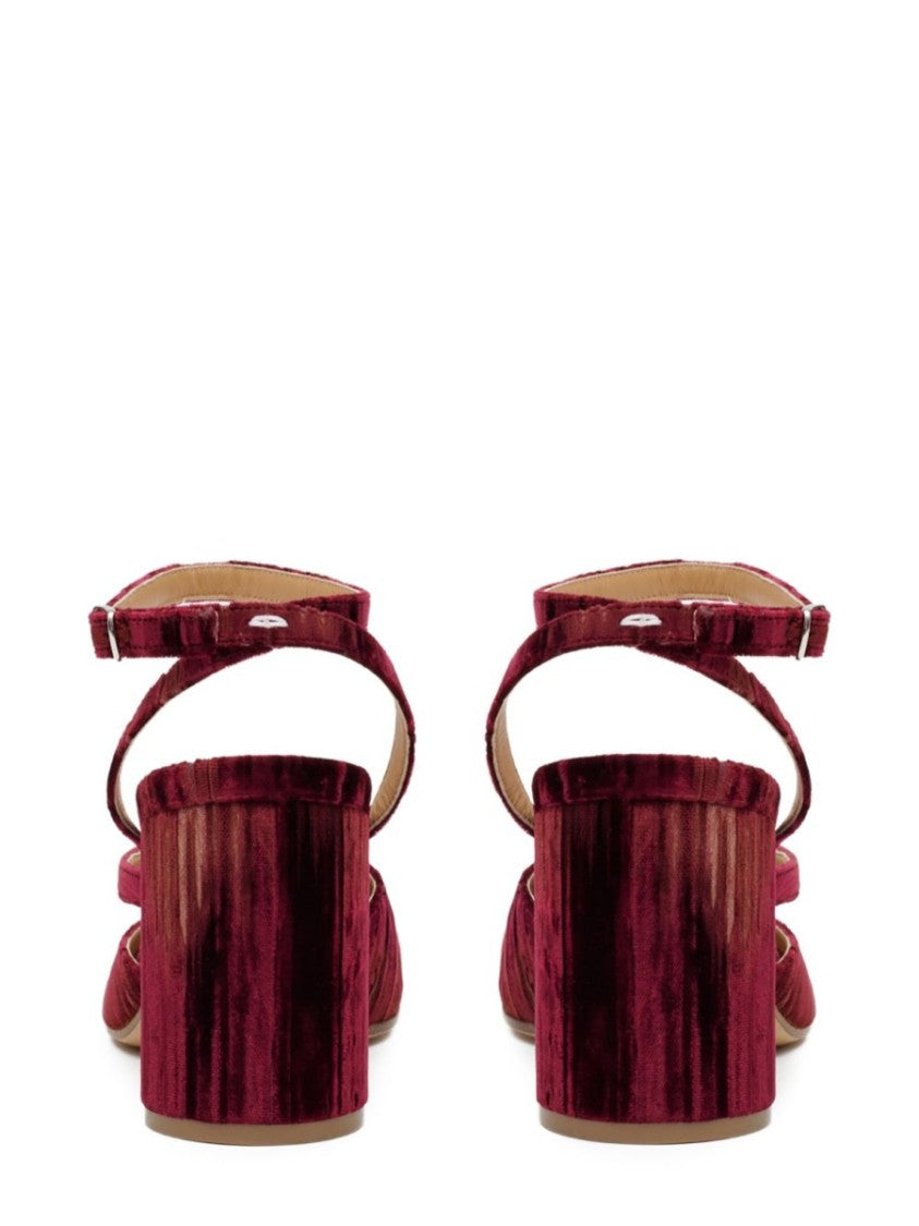 Maison Margiela Burgundy Tabi Chenille Sandals