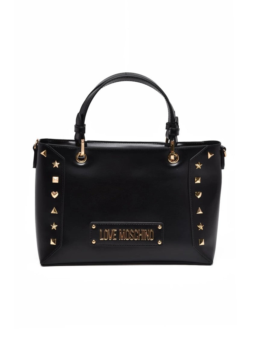 Love Moschino Black Spacious Polyurethane Shoulder Bag