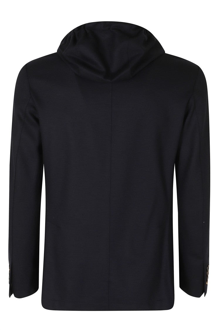 Eleventy Blue Single-Breasted Wool-Blend Jacket