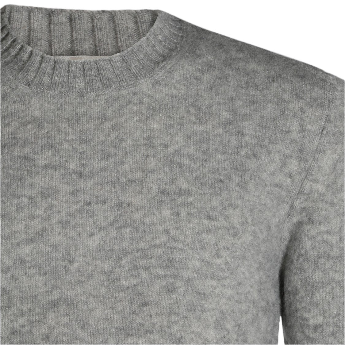 Piacenza Cashmere Textured Knit Ribbed Crewneck Sweater