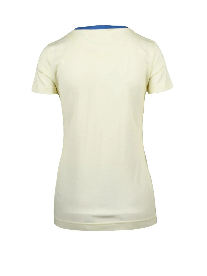 Dolce & Gabbana Cream Graphic Design Cotton T-Shirt