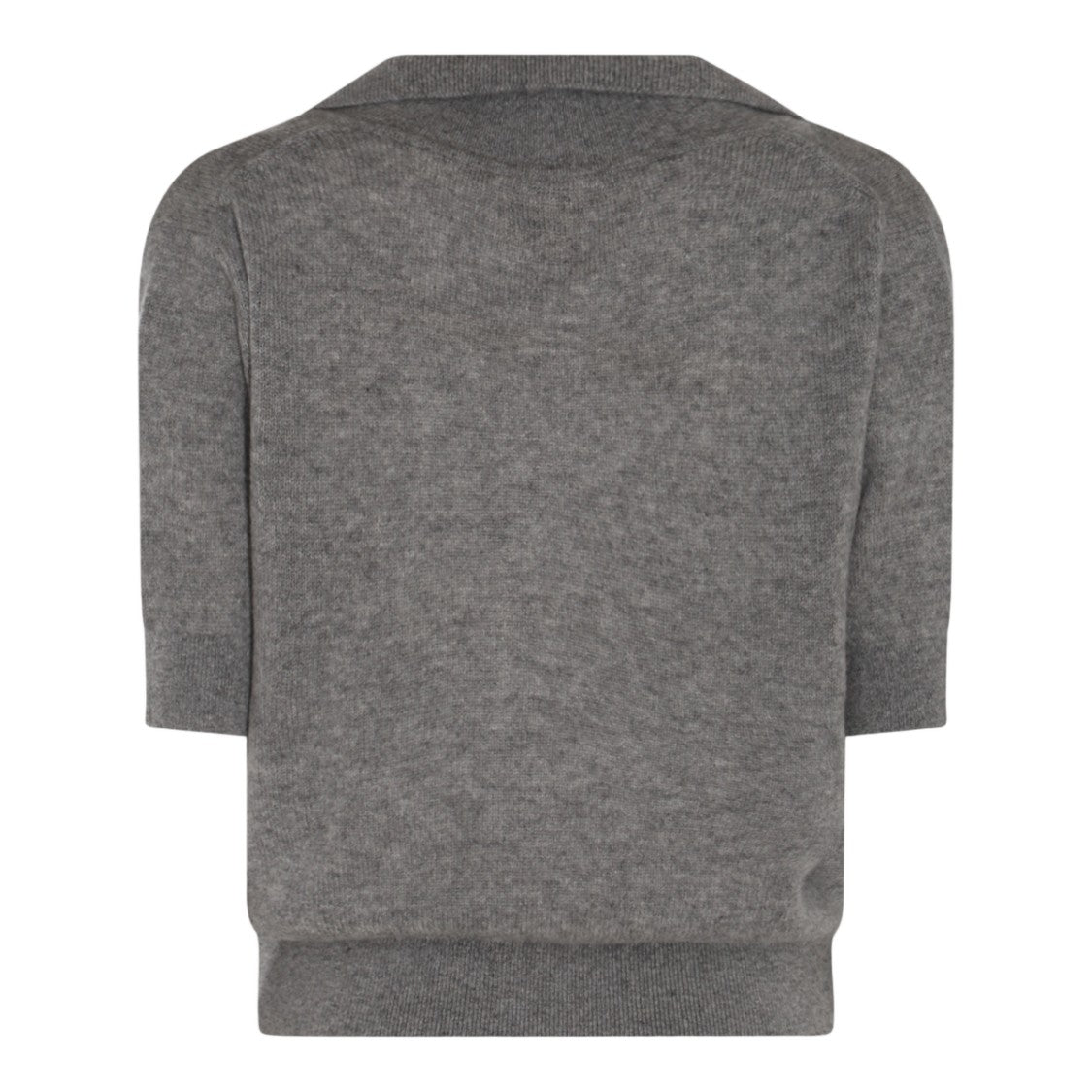 Khaite Short-Sleeved Knit Top With Deep V-Neckline