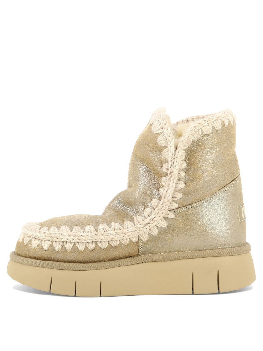 Mou Plush Leather Ankle Boots