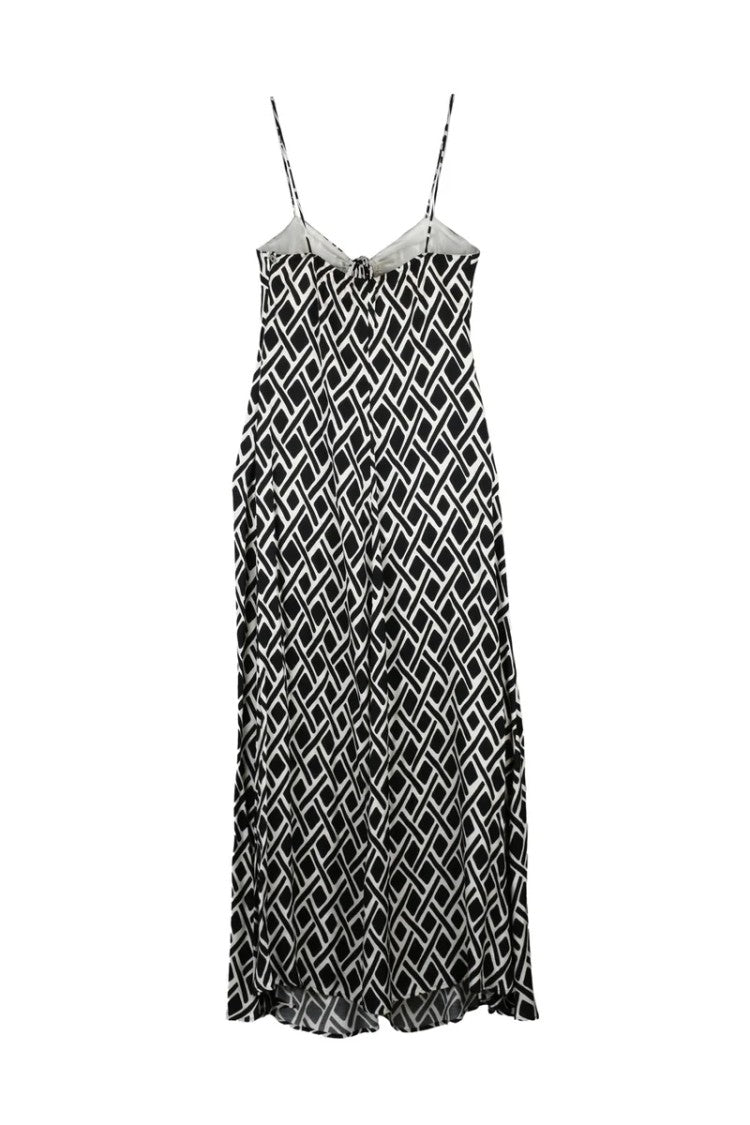 Pennyblack Long Dress Viscose - Black/Beige