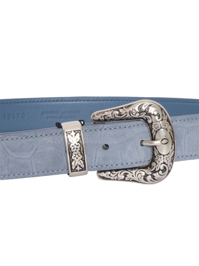 Claudio Orciani Textured Calf Ornate Belt