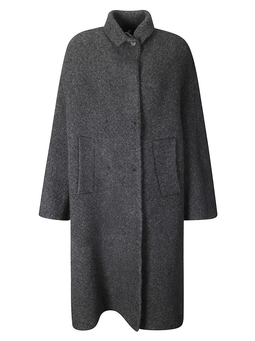 Boboutic Double-Breasted Knitted Coat With Notched Lapels