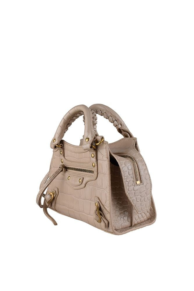 Balenciaga Beige Crocodile Leather Neo City Bag