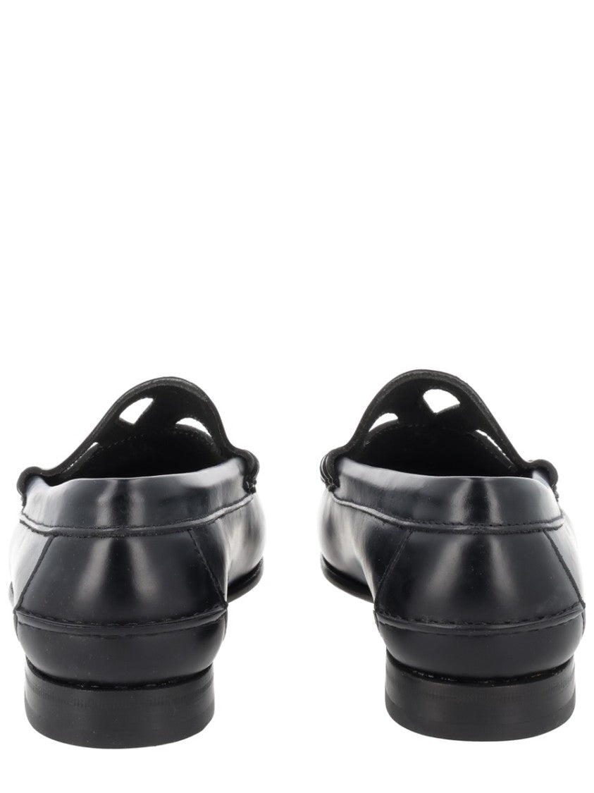 Hereu Calf Leather Cut-Out Detail Loafers