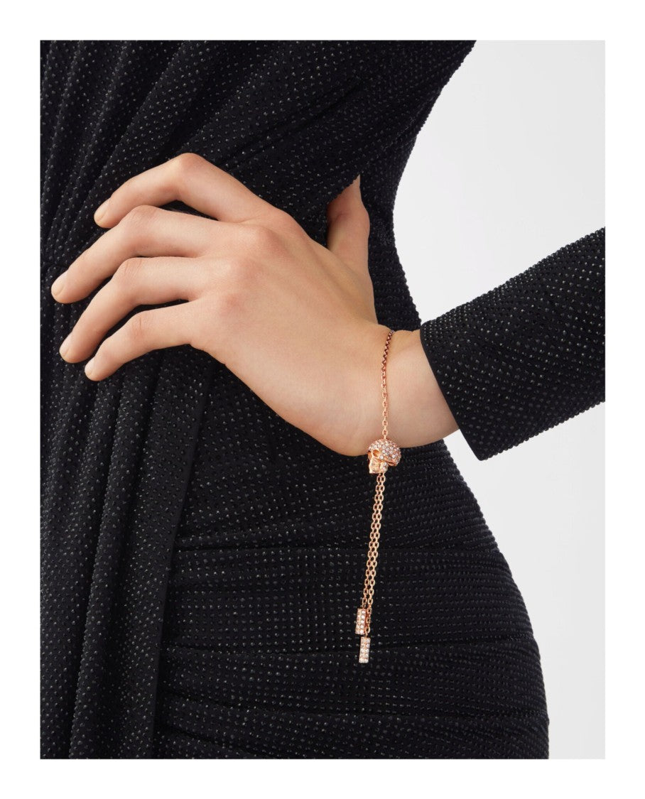 Philipp Plein Sliding $Kull Crystal Cable Chain Bracelet