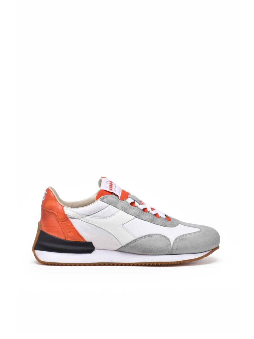 Diadora Heritage White Grey Leather Polyester Equipe Sneakers