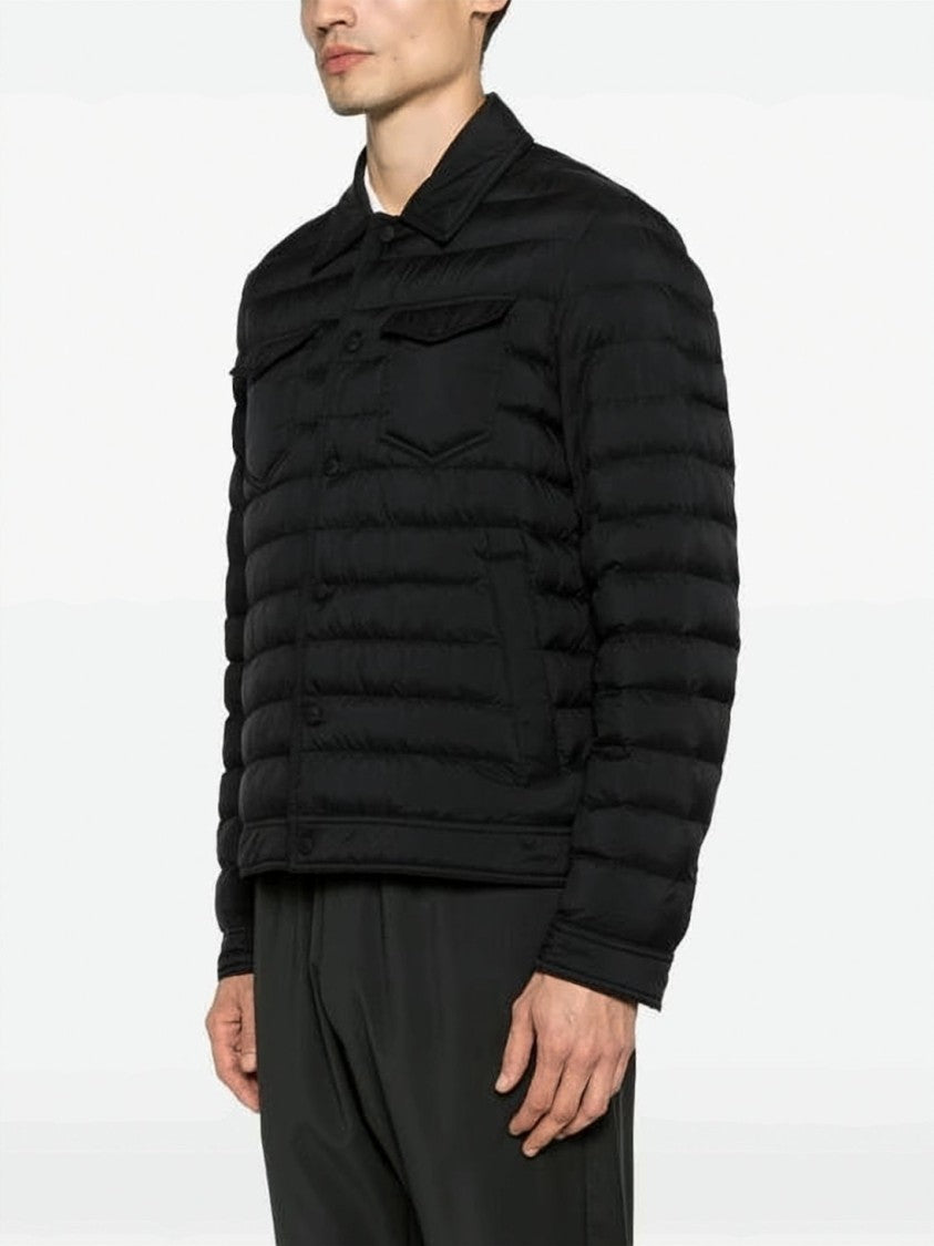 Herno Quilted Black Padded Jacket With Classic Collar