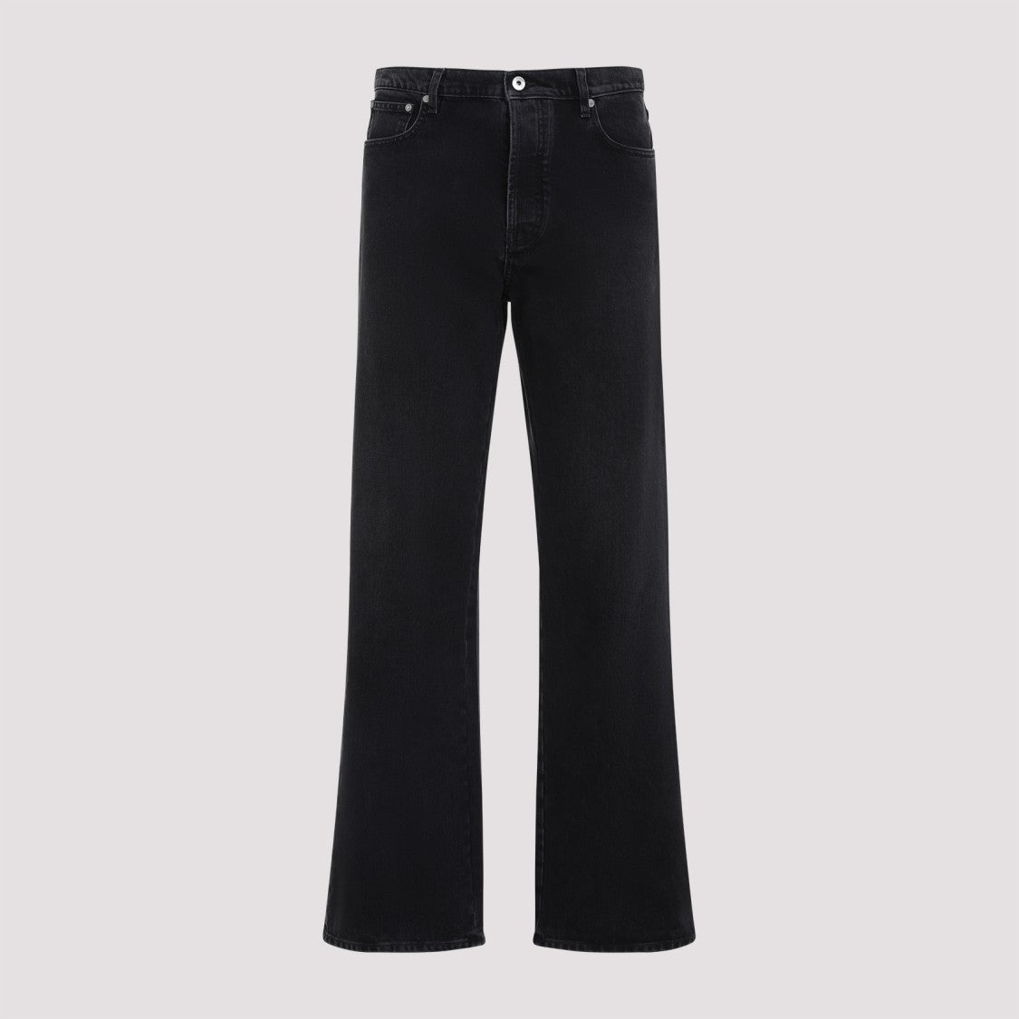 Off-White Flared Leg Relaxed Fit Black Jeans