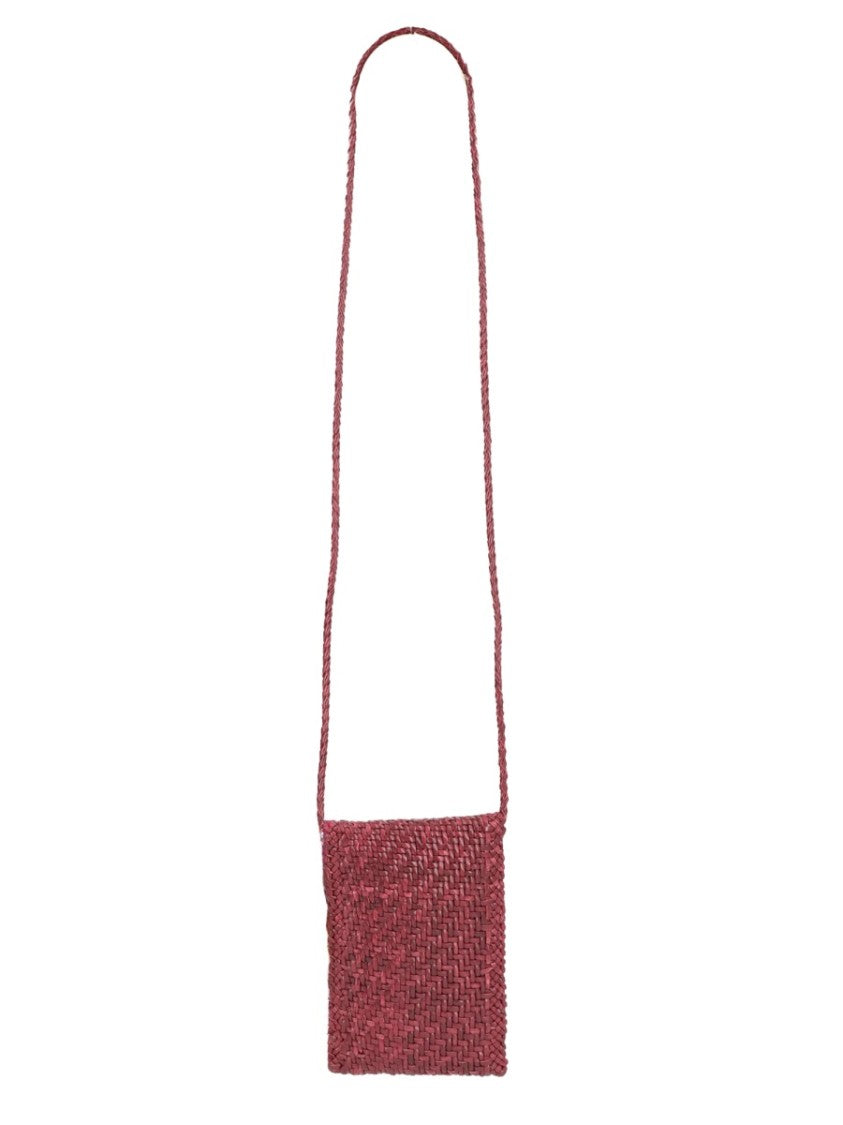 Dragon Diffusion Burgundy Textured Flap Leather Crossbody Bag