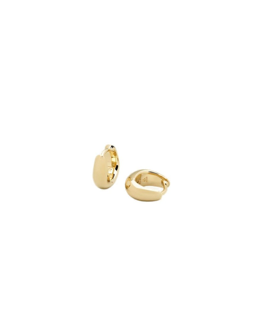 Tom Wood Miniature Gold Huggie Earrings With Polished Finish