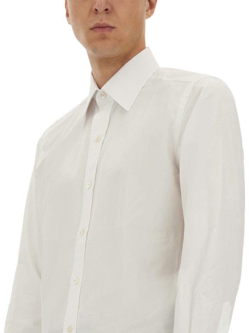 Tom Ford Tailored White Poplin Shirt With Classic Collar
