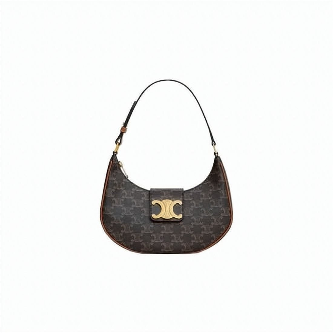 Celine Crescent-Shaped Shoulder Bag With Monogram Pattern