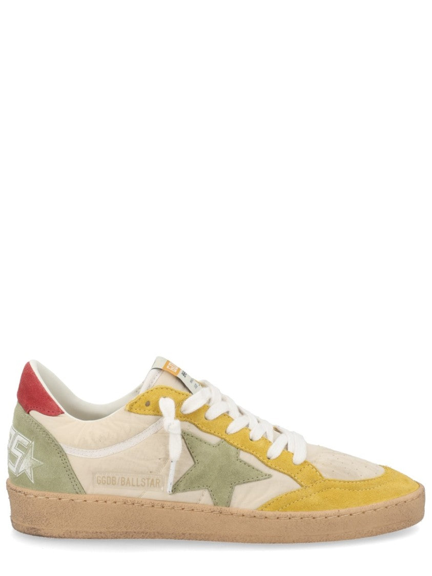 Golden Goose Ballstar Beige Polyamide Yellow Suede Sneakers