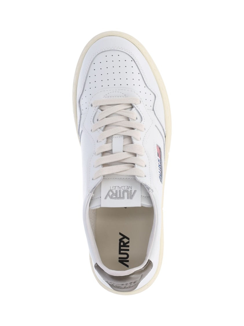 Autry White Low-Top Perforated Leather Sneakers