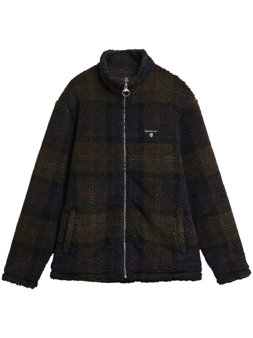 Barbour Textured Polyester Stand Collar Fleece Jacket