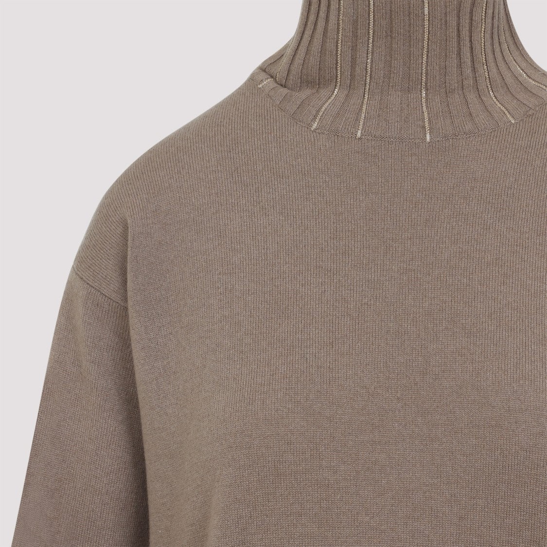 Fabiana Filippi Cortex Brown Virgin Wool Knit Midi Dress