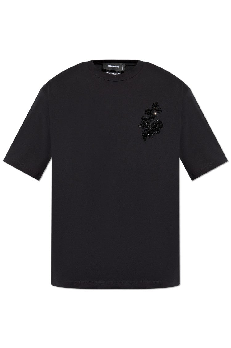 Dsquared2 Appliqué Black T-Shirt