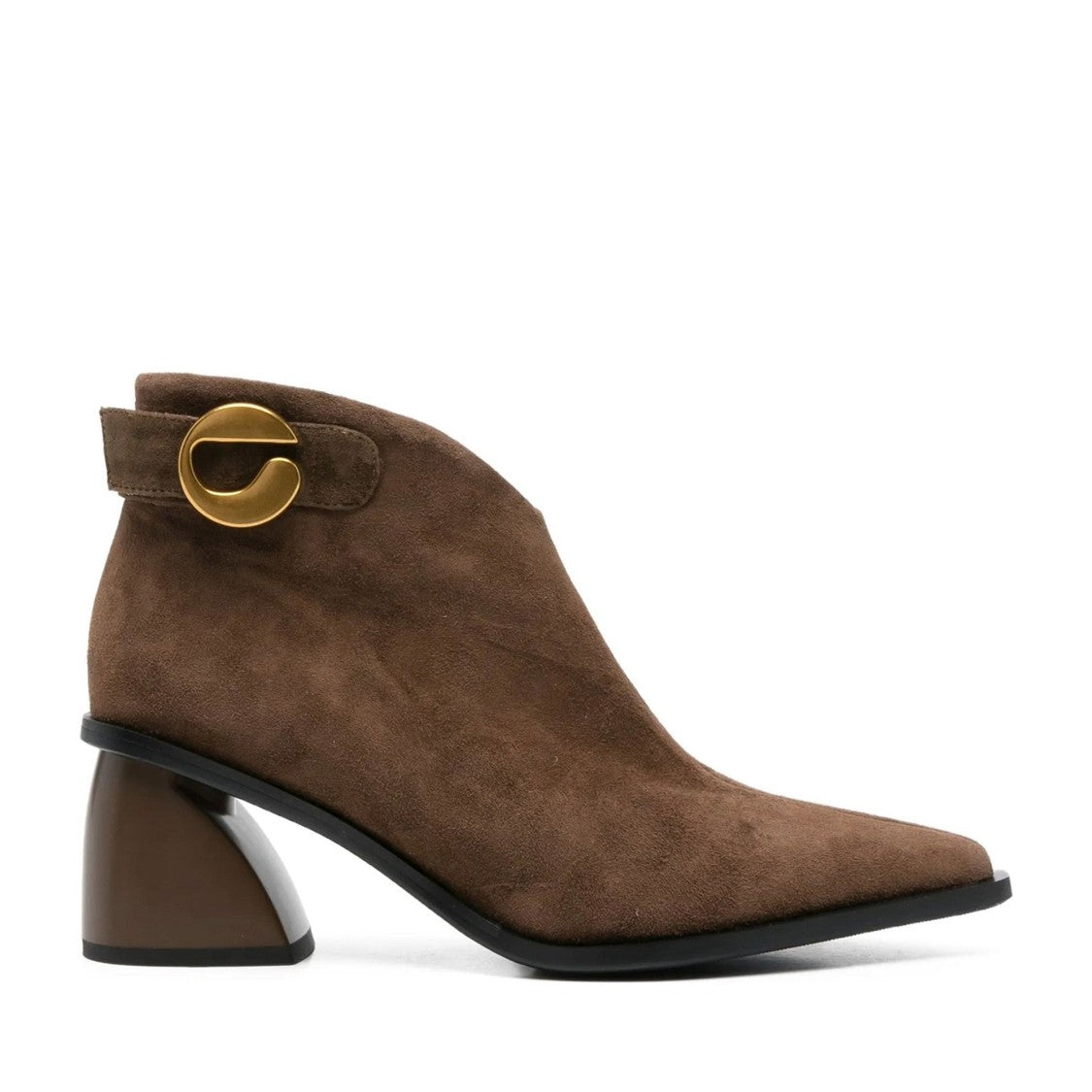 Sergio Moretti Brown Suede Mid-Heel Buckle Boots
