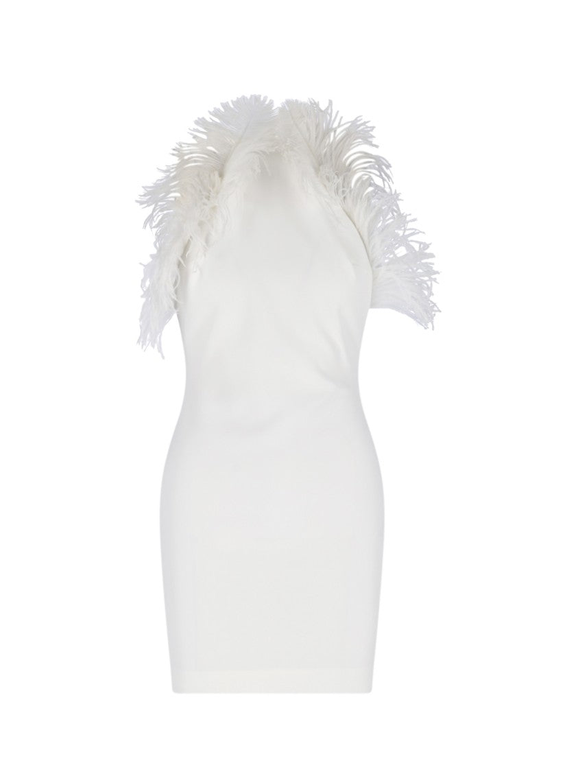 The Attico Mini Feather Dress – White