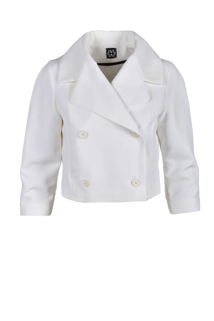 Lvl Level Vibes Level White Cropped Polyester-Blend Jacket