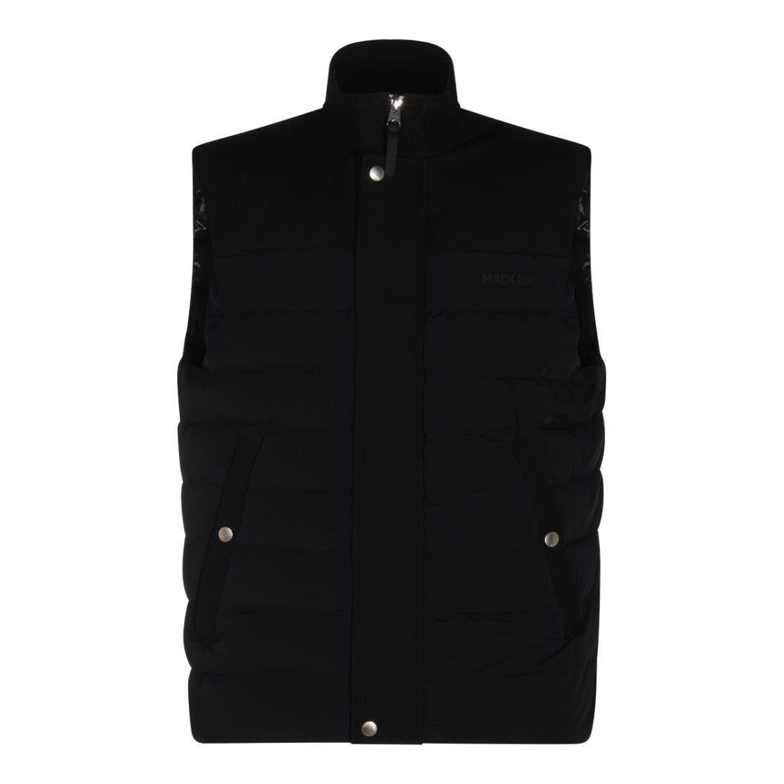 Mackage Black Quilted Sleeveless High Collar Nylon Down Jacket