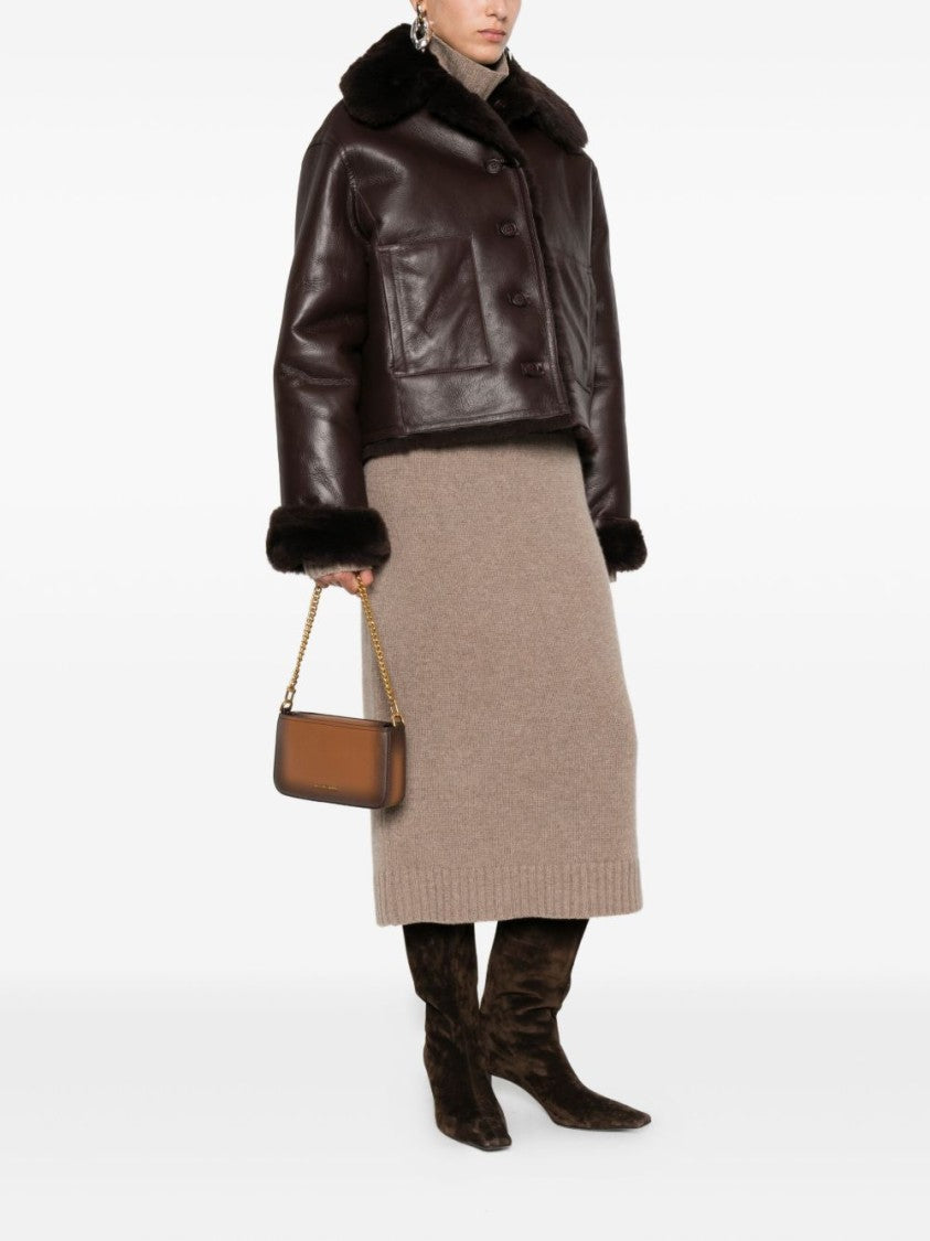 Michael Kors Brown Vitello Leather Shoulder Bag