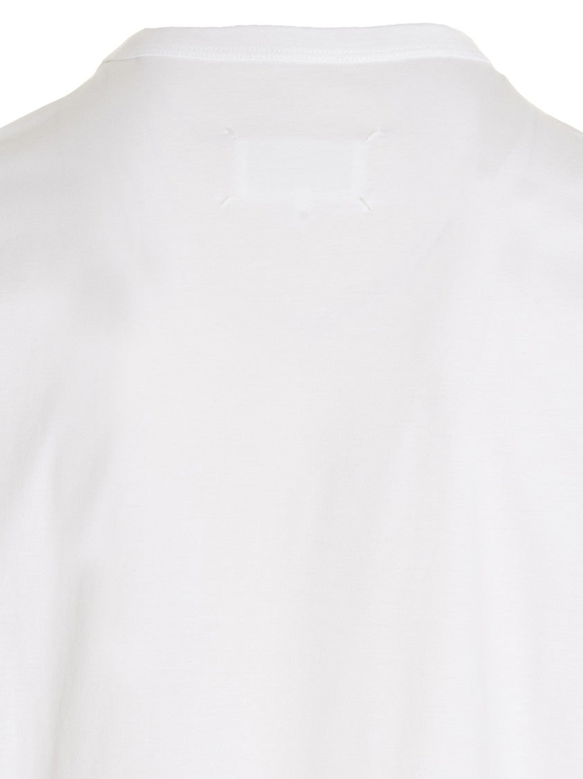 Maison Margiela White Cotton T-Shirt With Embroidered Logo Design