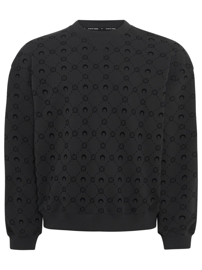 Marine Serre Monogram Crewneck Cotton Sweatshirt