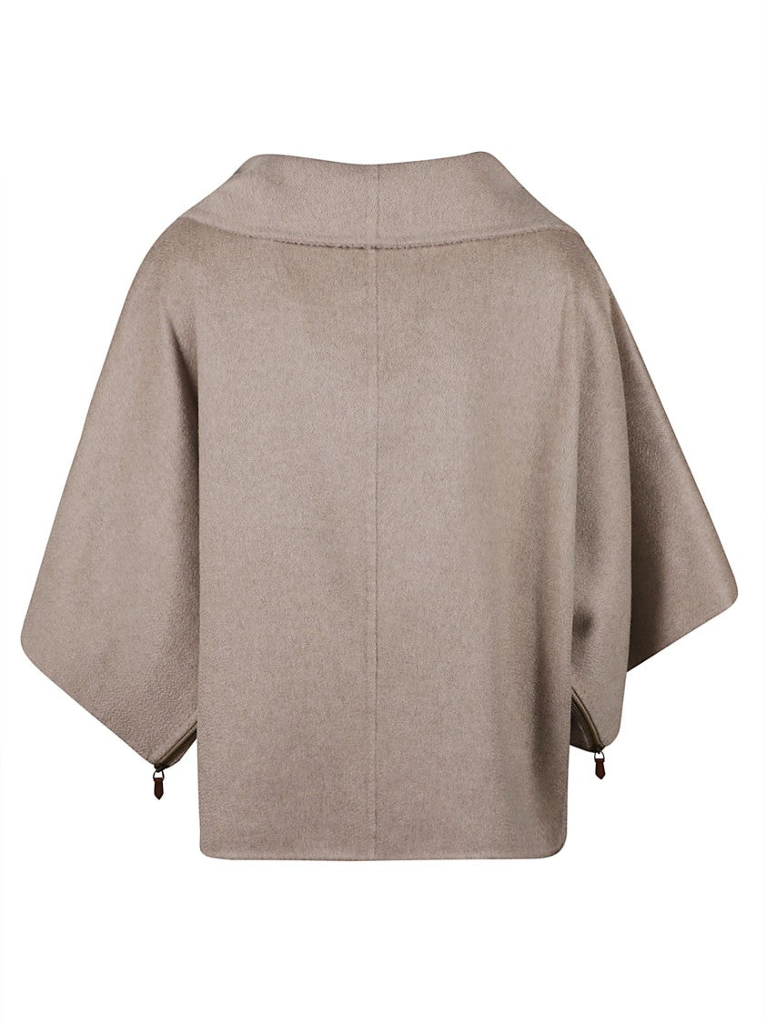 Max Mara Boxy Short Jacket With Cape-Like Sleeves