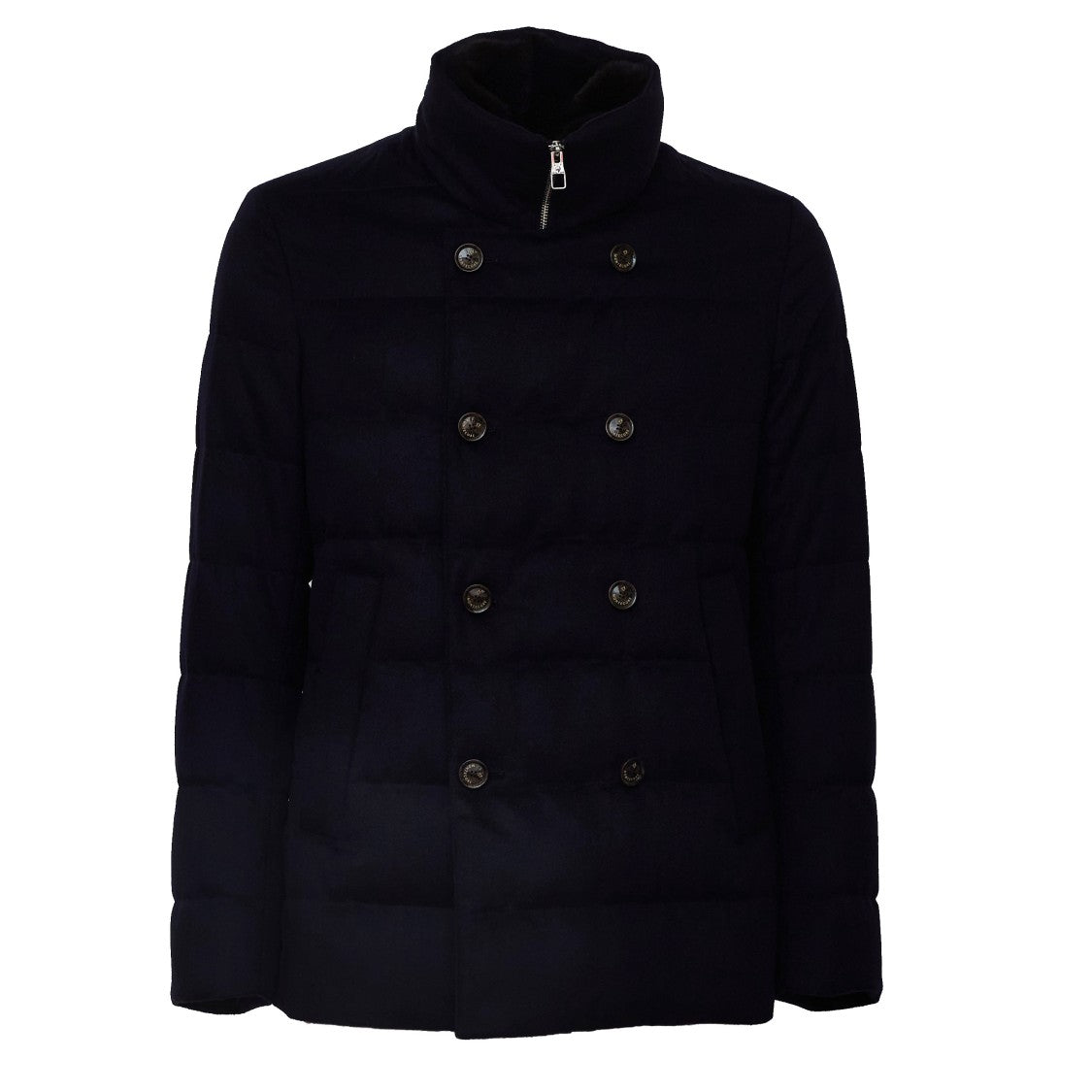 Montecore Beauer Double-Breasted Quilted Wool-Silk Peacoat