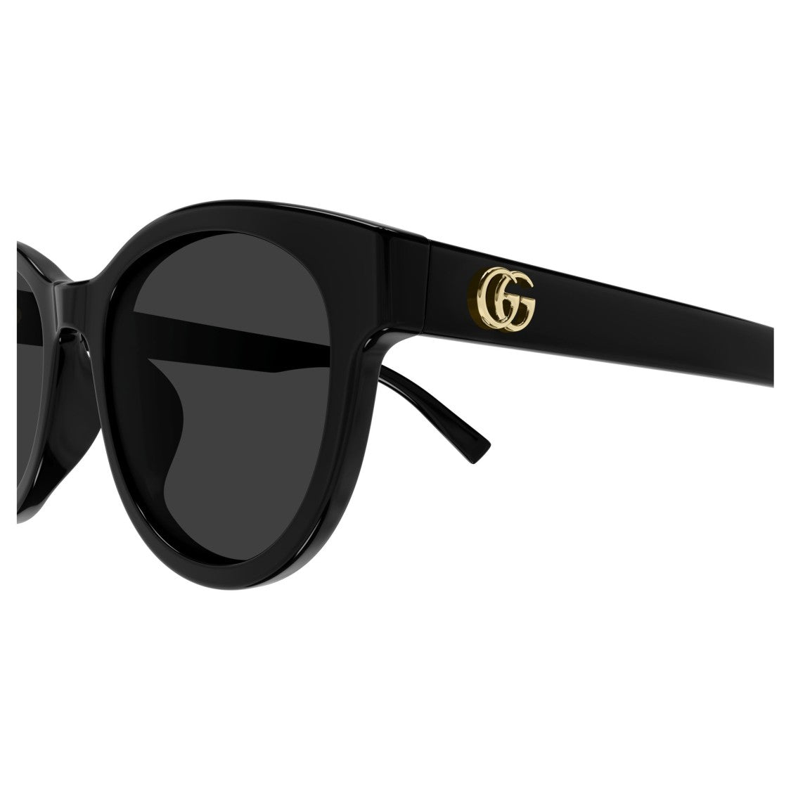 Gucci Rounded Frame Sunglasses With Gold Logo Detail