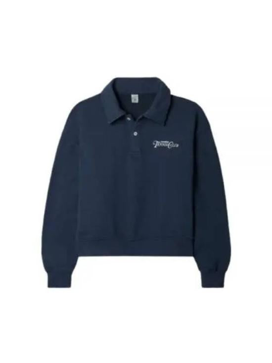 Sporty And Rich Cropped Polo Shirt With Classic Collar And Embroidered Logo