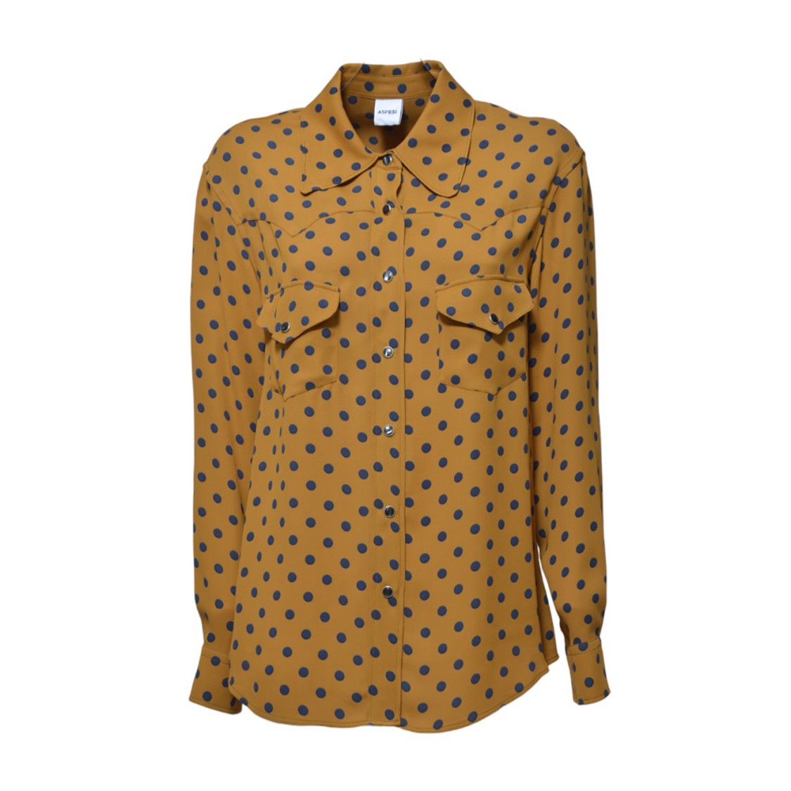 Aspesi Polka Dot Print Western-Style Blouse In Viscose Crepe