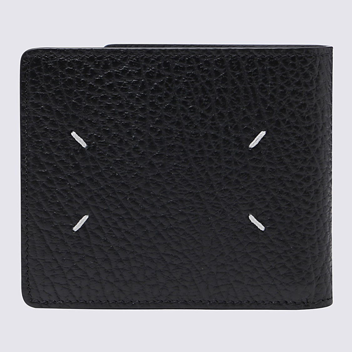 Maison Margiela Textured Black Leather Bifold Wallet With Minimalist Design