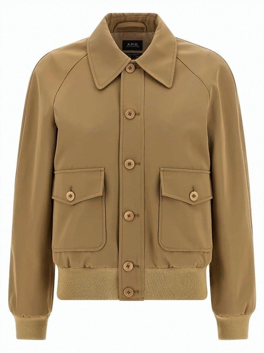A.P.C. Structured Beige Jacket With Classic Collar