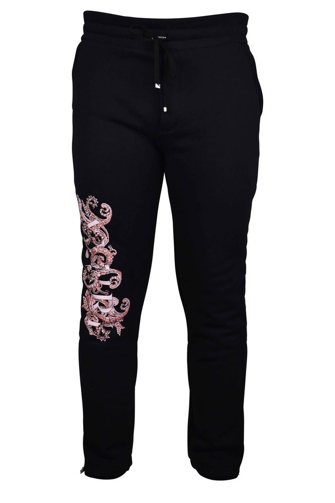 Amiri Black Cotton Sweatpants With Red Graphic Branding