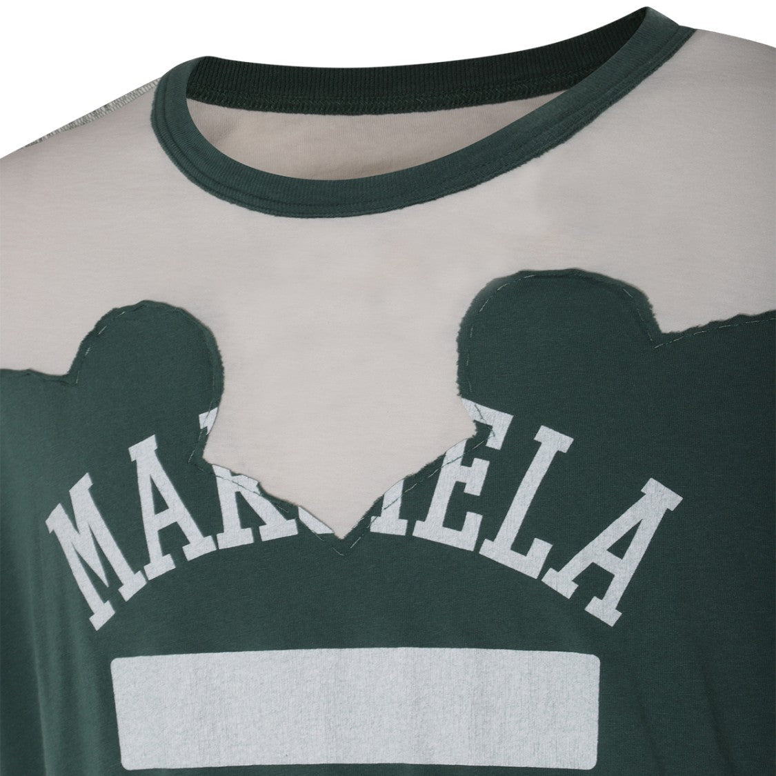 Maison Margiela Green Cotton Logo Print T-Shirt