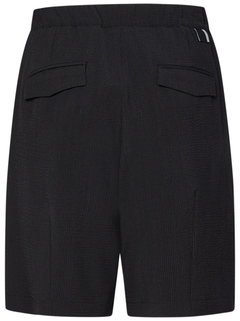Low Brand Tailored Bermuda Shorts In Jet Black With One-Pleat Design