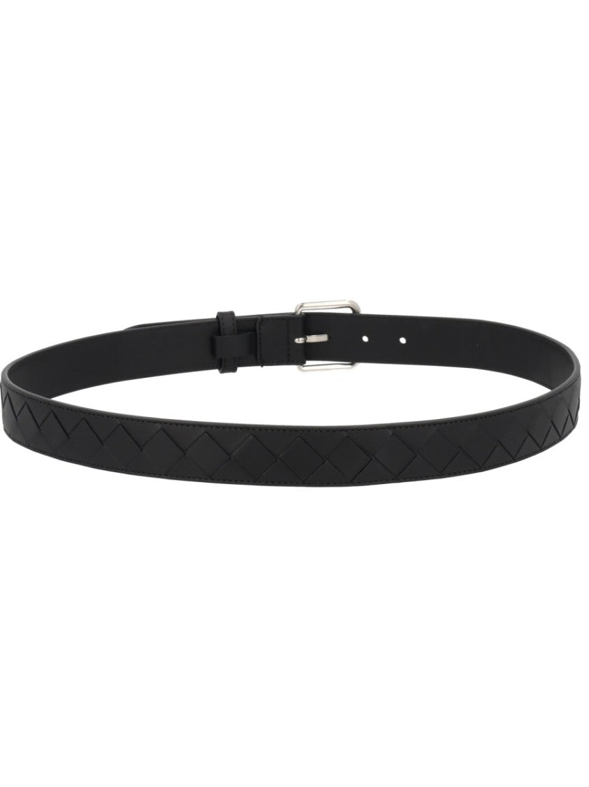 Bottega Veneta Slim Braided Leather Belt