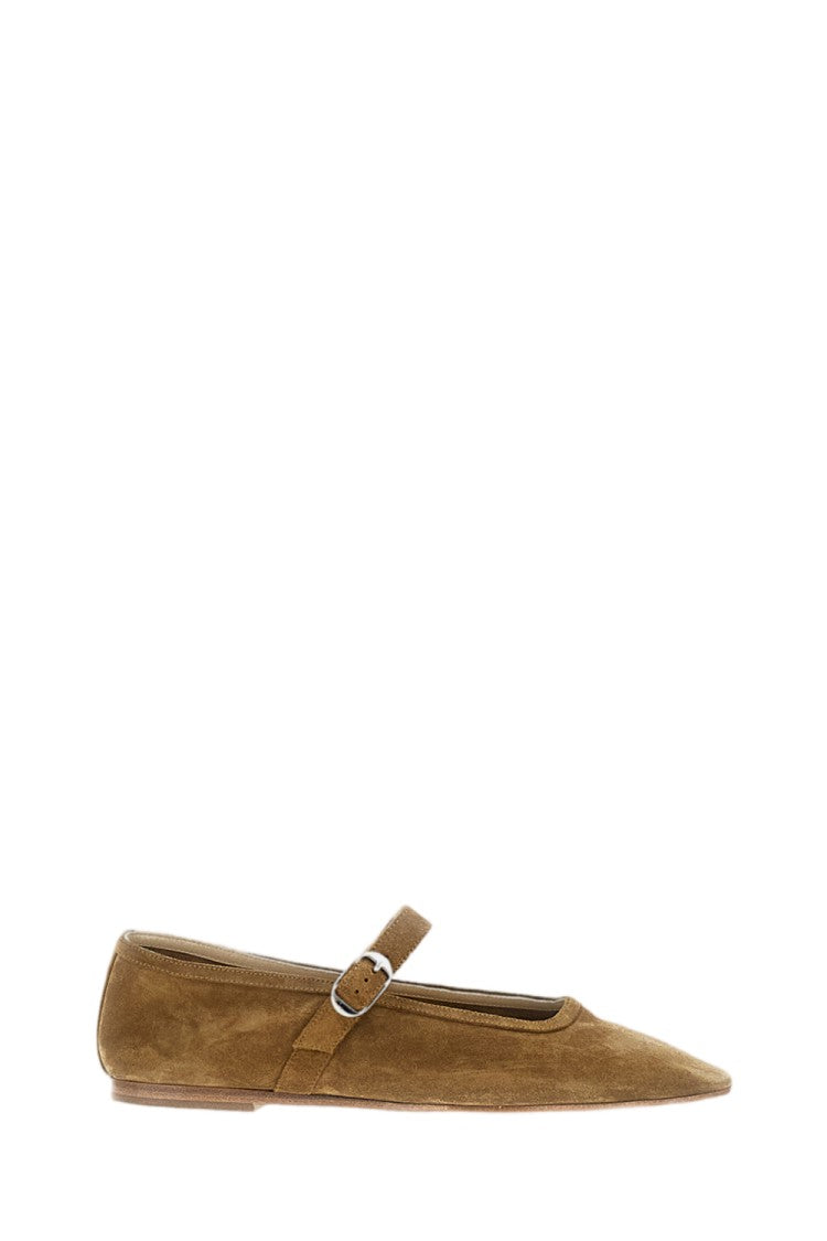 Le Monde Beryl Deconstructed Suede Mary Jane Ballet Flats With Cushioned Insole