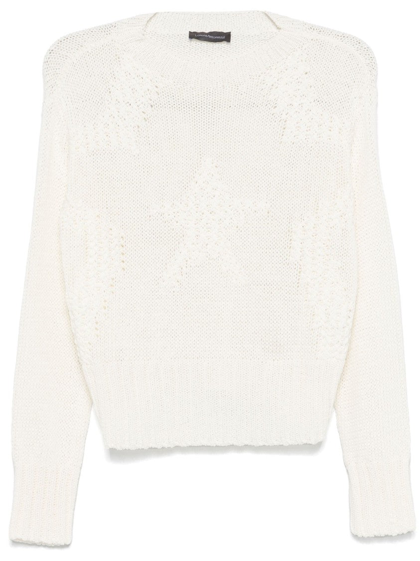Lorena Antoniazzi Textured Star Pattern Knit Turtleneck Sweater