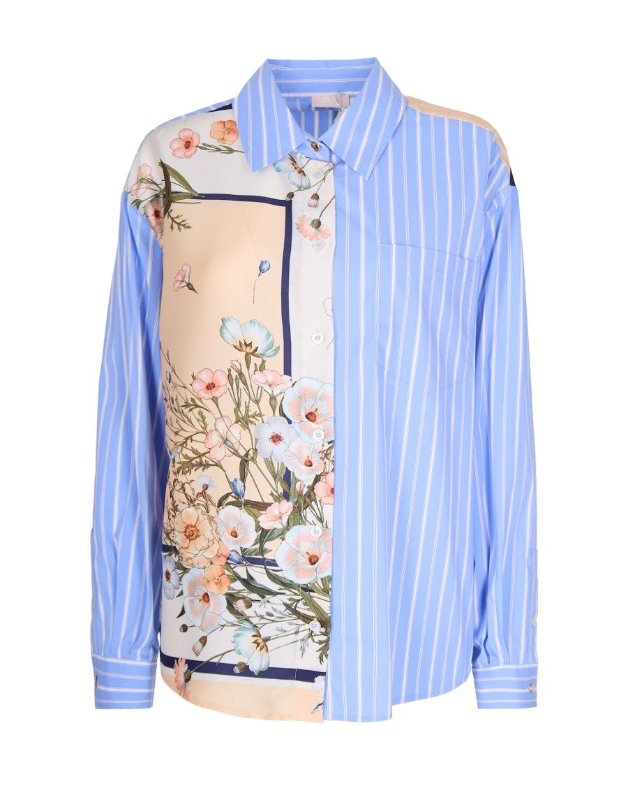Liu Jo Striped Shirt With Floral Insert