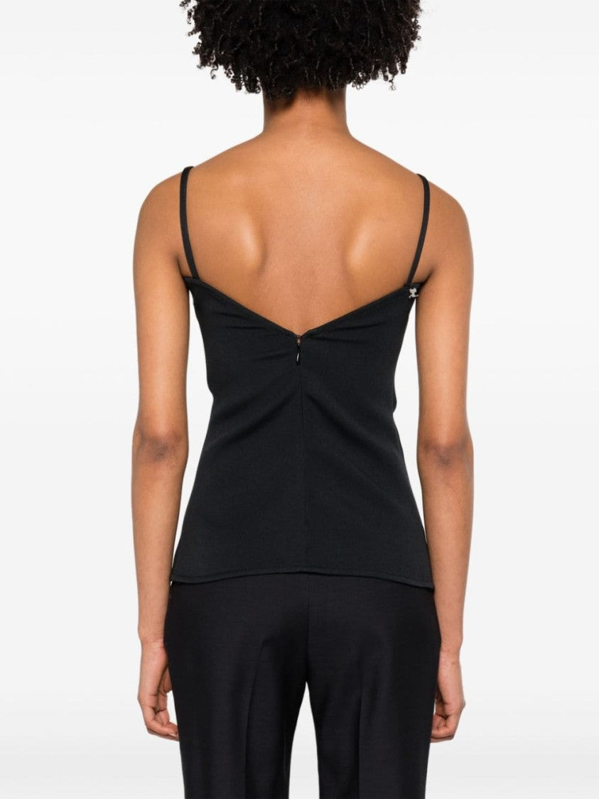 Courrèges Black Twill Weave Top