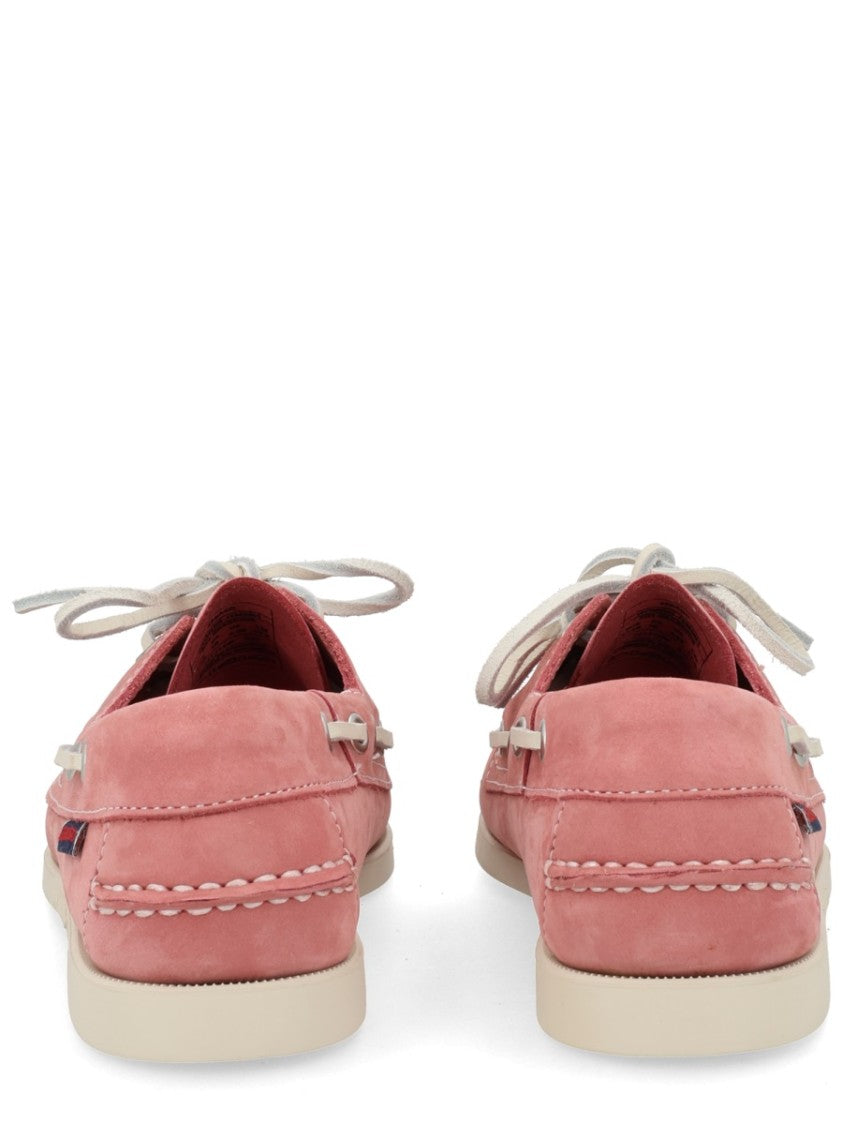 Sebago Docksides Portland White Laces Boat Shoes