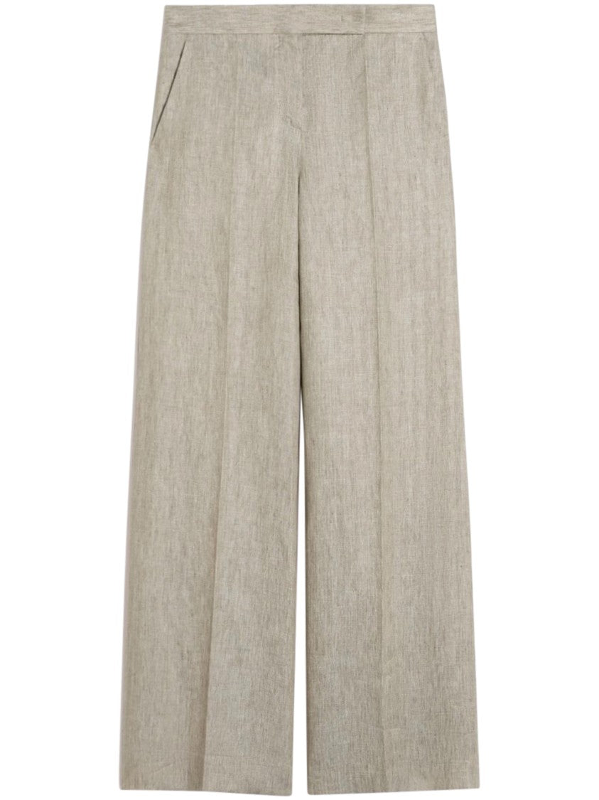 Max Mara Wide-Leg Linen Trousers With High Waist